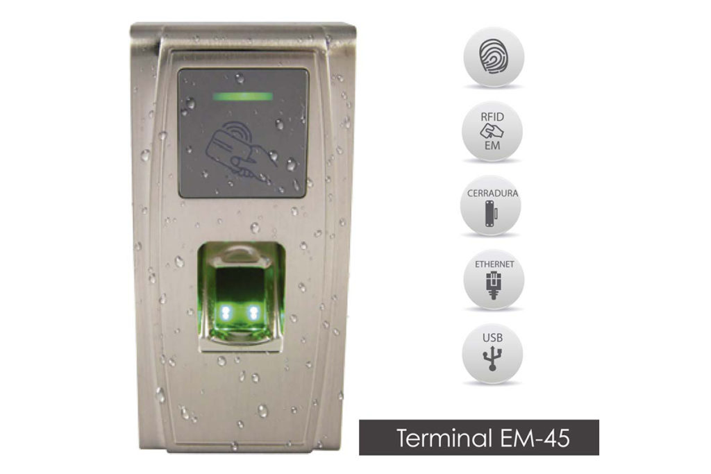 Terminal EM-45 de control de acceso para club social y piscina de urbanizaciones.