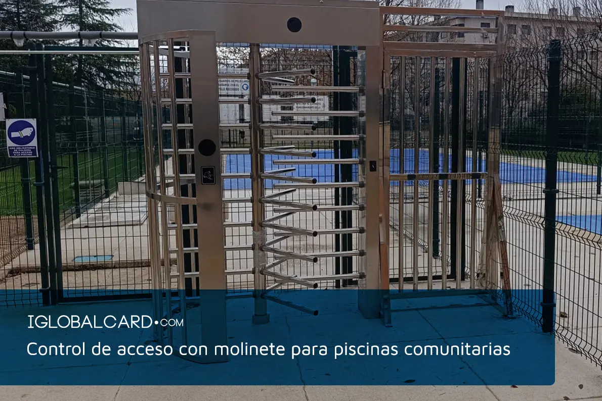 Control de acceso con molinete para piscinas comunitarias